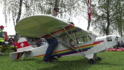 Huge RC Piper J3 Skysun Hobbies Aerobatic flight Oldtimermeeting 2023
