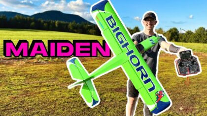 My FIRST FLIGHT with a BALSA PLANE (OMP Bighorn 49″)