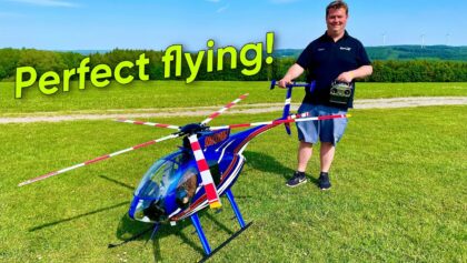 Perfect RC Helicopter flying with a XL Hughes 500e from