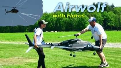 Stunning Airwolf RC Scale Model Flight Demonstration with shooting Flares