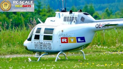 Air show of a large RC Bell 206 Jet Ranger