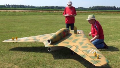 Giant Homemade Rc Gotha P.60A With Twin Turbine