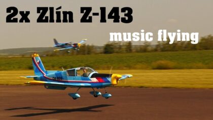 Group music flying 2x giant Zlin Z-143 | scale RC