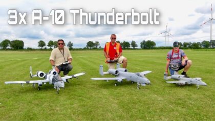 Nice formation flight with 3x A-10 Thunderbolt EDF Jets in