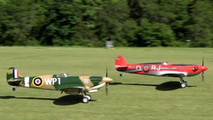 Two RC Spitfire 1/4 Scale At Joe Nall