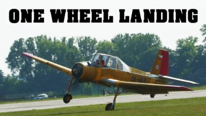 Zlin Z-37A Bumblebee ONE WHEEL TOUCHDOWN | Pardubice Airshow 2023