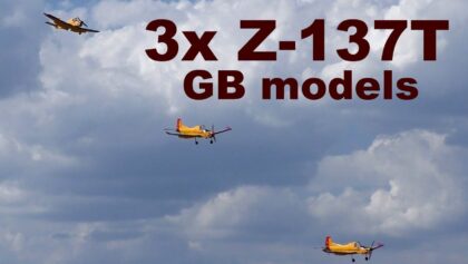 3x Zlin Z-137T GB models, scale RC airplanes, 2018