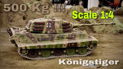 500Kg Mega RC Panzer Königstiger Maßstab 1:4 Vorführung | Metall