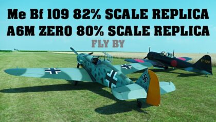 A6M ZERO and Messerschmitt Bf 109 SCALE REPLICAS | FLYBY