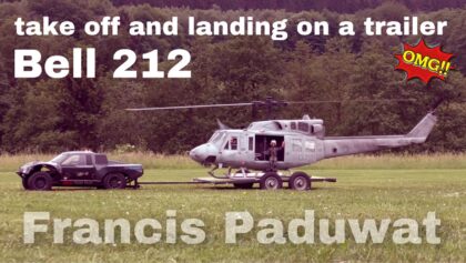 Amazing Vario Bell 212 Military RC Helicopter takes off and