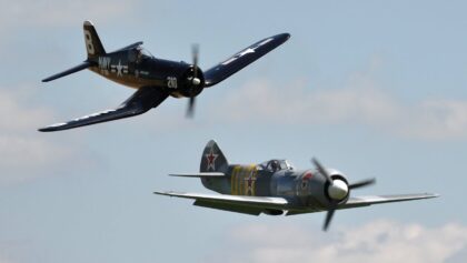 Corsair vs. LA-7 Formation
