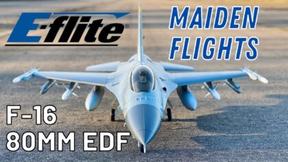 E-flite F-16 80mm EDF Jet | MAIDEN FLIGHTS (English /