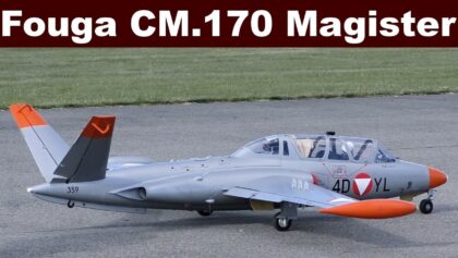 Fouga CM.170 Magister, jet turbine powered RC airplane, 2019