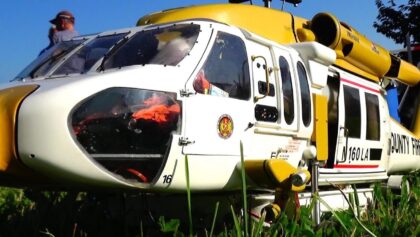 GIGANTIC RC SCALE TURBINE HELICOPTER LOS ANGELES COUNTY FIRE SIKORSKY