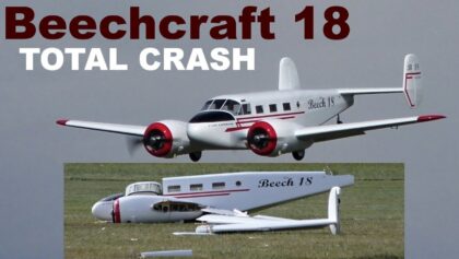 Giant Beechcraft 18 TOTAL CRASH, scale RC airplane, 2020