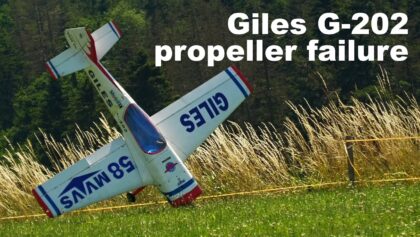 Giles G-202 | propeller failure and emergency landing | 4K