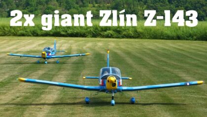 Group flying 2x giant Zlin Z-143 | scale RC airplanes