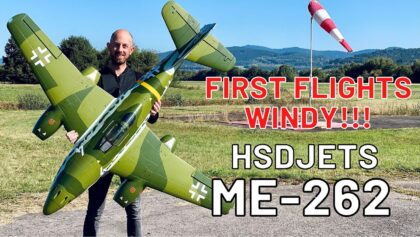 HSDJETS Me-262 twin 90mm EDF Jet – FIRST FLIGHTS (Eng/Fra)