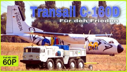 HUGE RC TRANSALL C-160D FLIGHT AND PULLED TO THE TAKE