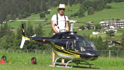 JetRanger Bell 206 Turbine RC Helicopter flight beautiful Mountain Scenery