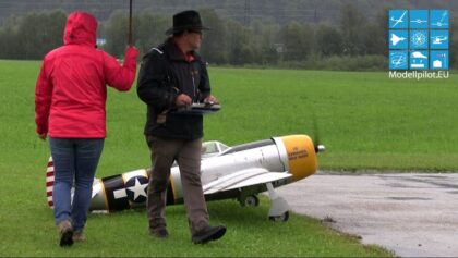 P-47 THUNDERBOLT SELF-CONSTRUCTION HERBERT HOLZER RC AEROBATIC FLIGHT 50 JAHRE