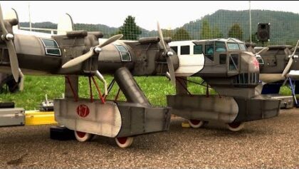 RC Kalinin K-7 Russian Калинин К-7 RC Model Airplane over
