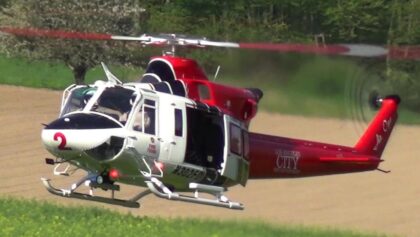 Rescue Firefighter Bell 412 Turbine Scale Helicopter Model Flight