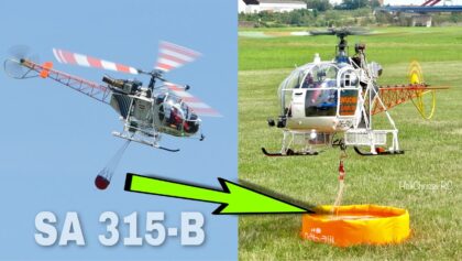 Riesige Vario Lama SA 315B mit Turbine und einzigartiger Bumbi
