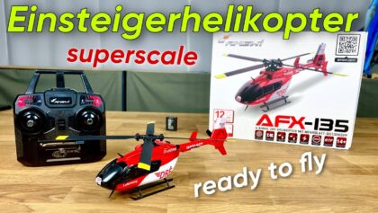 Scale RC Einsteigerhelikopter AMEWI AFX-135 Elektro RTF mit Autostart- &