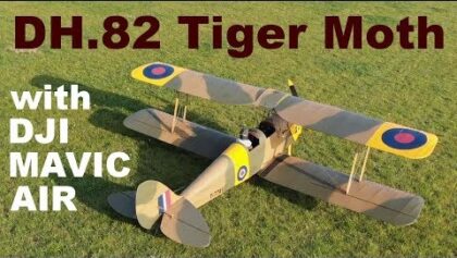 de Havilland DH.82 Tiger Moth, scale RC biplane, DJI Mavic