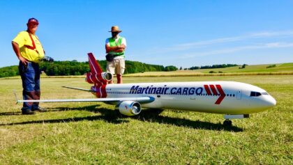 large turbine powered RC McDonnell Douglas MD 11CF saving critical