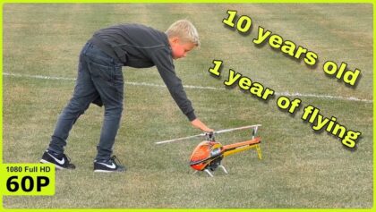 10 YEAR OLD MAX FLIES HIS T-REX 500 AFTER 1