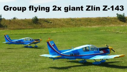 Group flying 2x giant Zlin Z-143 | scale RC airplanes