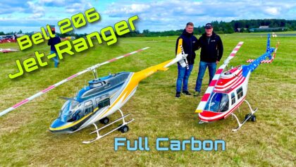 2x AMAZING Full Carbon XXL Bell 206 JET-RANGER Flight Show
