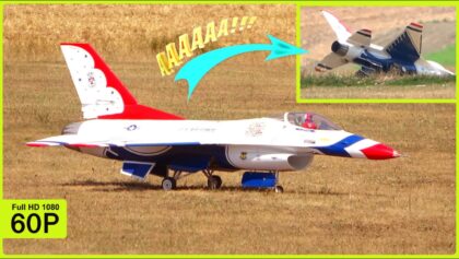 BEAUTIFUL XL TURBINE F16 USAF FLIGHT DEMO WITH BAD END