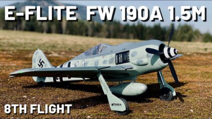 E-flite Fw 190A 1.5m PNP – 8th FLIGHT ON GRASS
