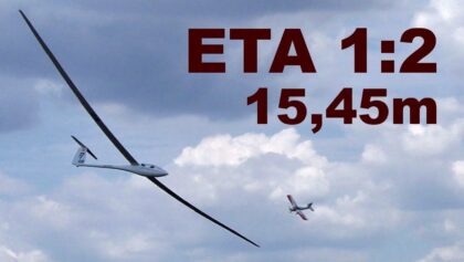 Eta, giant scale (1:2) RC glider, wingspan 15,45m, 2018