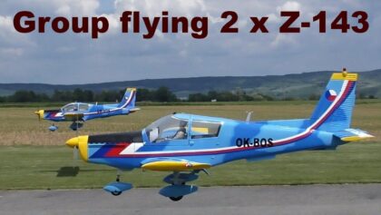 Group flying 2x giant Zlin Z 143, scale RC airplanes,