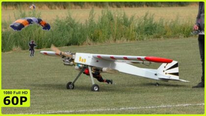 RC PARACHUTIST JUMPING OUT OF A PLANE OVER KLEINENBROICH