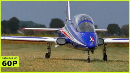 STUNNING TURBINE AERMACCHI MB-339 FRECCE TRICOLORI FLIGHT DEMO