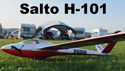 Salto H-101, maiden flight, scale RC glider, Hranice 2020
