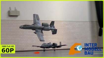 TWO VERY LIGHTWEIGHT XXL A-10 THUNDERBOLT CLOSE INDOOR FORMATION FLIGHT