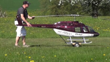 Giant Bell 206B3 JetRanger RC Scale Turbine Model Helicopter sounds