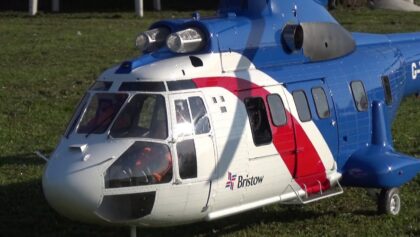 Huge R/C Turbine Super Puma Scale Model Helicopter Bristow Offshore