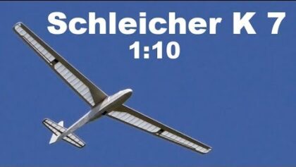 Schleicher K 7, mini scale (1:10) RC glider, maiden flight,