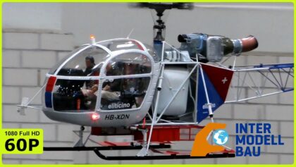 BEAUTIFUL XXL RC SA-315 LAMA INDOOR FLIGHT – INTERMODELLBAU DORTMUND