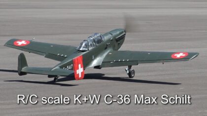 HISTORIC AIRPLANE R/C K+W C-36 Max Schilt 3rd place F4C