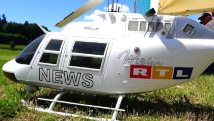 LARGE RTL NEWS STUNT RC TURBINE BELL JETRANGER MODEL HELICOPTER