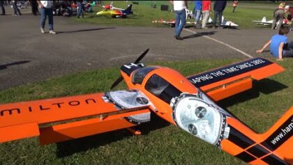 R/C Model HAMILTON WATCH Cessna+Wilga+Decathlon Banner towing Hausen 2015