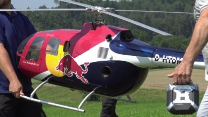 Giant RC Scale Turbine BO105 Red Bull Model Helicopter Aerobatic